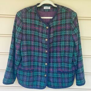 Vintage 80s/90s Alfred Dunner Plaid Lined Blazer